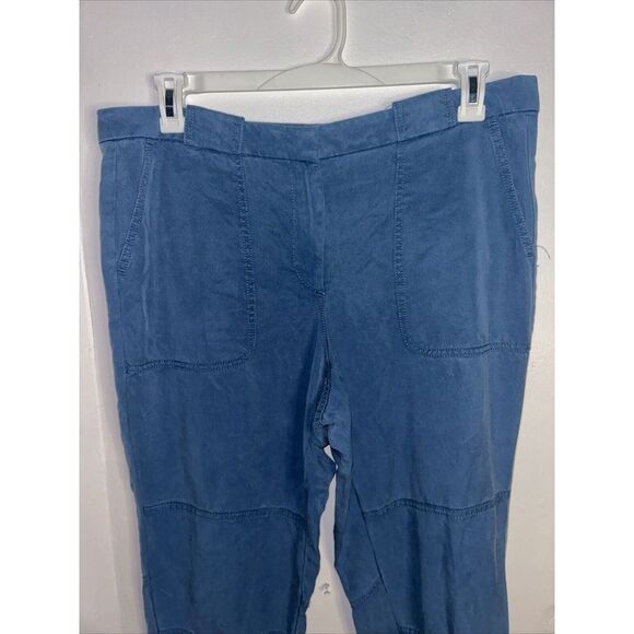 Ann Taylor Loft Blue Gray Jog Pants Womens Size 12 Chinos Julie Style Ankle Pant - Picture 2 of 7